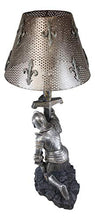 Load image into Gallery viewer, Ebros Gift The Accolade Medieval Kneeling Knight of Chivalry Suit of Armor Knighthood Ceremony Side Table Lamp Statue 22" Tall Renaissance Crusaders Decor Figurine Kings and Knights (2)
