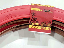 Load image into Gallery viewer, MZ PARTS MIAMI 20x2.125 Tires Bicycle (57-406) Two BMX Street Bicycle Tires (RED)

