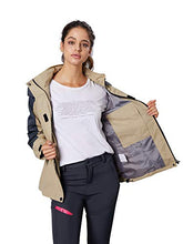 Load image into Gallery viewer, Spmor Women&#39;s Waterproof Jacket Rain Coat Windproof Breathable Hooded Windbreaker Jacket Khaki X-Large
