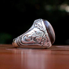 Load image into Gallery viewer, Yemeni Sulemani Aqeeq Ring | Sterling Silver 92.5 | US Size 10.5
