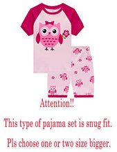 Load image into Gallery viewer, Owl Little Girls Short Sleeve Pajama Sets 100% Cotton Pjs Size 7
