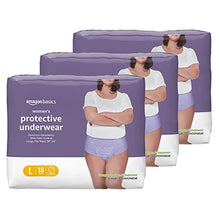 Load image into Gallery viewer, Amazon Basics Incontinence &amp; Postpartum Underwear for Women, Maximum Absorbency, Large, 54 Count, 3 Packs of 18 (Previously Solimo)
