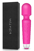 Load image into Gallery viewer, SIKXTOA Powerful Wand Massager with 20 Vibration Modes 8 Speeds, Wireless Handheld Waterproof Quiet Rechargeable Portable Personal Full Body Massager Relieve Muscle Stress Relaxing Body - Rose
