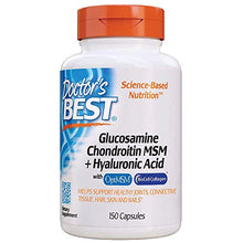 Load image into Gallery viewer, Doctor&#39;s Best Glucosamine Chondroitin Msm + Hyaluronic Acid with optimsm &amp; Biocell Collagen, Joint Support, Non-GMO, Gluten Free, Soy Free, 150 Caps
