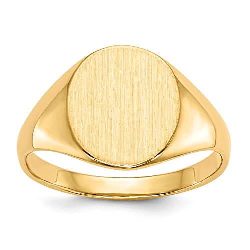 14k Yellow Gold 11.0x9.5mm Signet Band Ring Size 5.00 Fine Jewelry For Women Gifts For Her