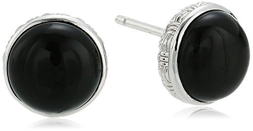 Effy Womens 925 Sterling Silver Onyx Stud Earrings, Black, One Size
