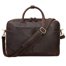 Load image into Gallery viewer, Jack&amp;Chris Genuine Brown Leather Briefcase Bag Mens Messenger Bag 14 inch Leather Laptop Bag for Men, NM1864-5
