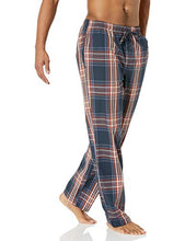 Load image into Gallery viewer, Amazon Essentials Men's Straight-Fit Woven Pajama Pant, Navy, Large Plaid, Large
