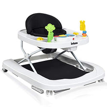 Load image into Gallery viewer, INFANS Foldable Baby Walker, 3 in 1 Toddler Walker Bouncer, Learning-Seated, Walk-Behind, Music, Adjustable Height, High Back Padded Seat, Detachable Trampoline Mat, Activity Walker with Toys, Black
