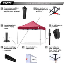 Load image into Gallery viewer, ABCCANOPY Heavy Duty Ez Pop up Canopy Tent with Sidewalls 10x10, Burgundy
