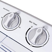Load image into Gallery viewer, Portable Washer and Dryer,Safeplus Compact Mini Twin Tub Versatile Washing Machine with 8 lbs Washing &amp;5 lbs Spin Dryer Load Cappacity Gravity Drain Pump and Drain Hose for apartments (gray)
