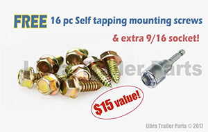 Set 4 Libra 24" 5000lbs RV Trailer Stabilizer Leveling Scissor Jacks w/ Dual Power Drill sockets & mounting Hardware Set