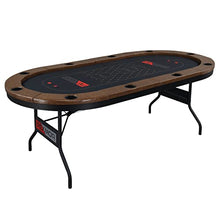 Load image into Gallery viewer, PEXMOR Foldable 10 Player Poker Table, Folding Blackjack Casino Card Game Table with Stainless Steel Cup Holders &amp; Padded Rails, Portable Texas Holdem Poker Table
