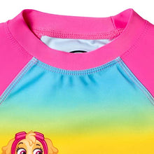 Load image into Gallery viewer, Paw Patrol Marshall Rubble Chase Big Girls 5 Piece Swimsuit Set: One-Piece Swimsuit Swim Rash Guard Tankini Top Bottom Skort Rainbow 8
