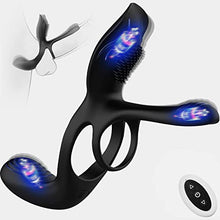 Load image into Gallery viewer, Vibrator for Couple, 3 in 1 Vibrating Cock Ring with 10 Modes, Men's Penis Rings Vibrators, Perineum Mens Vibrator, G spot, Clitorals Stimulator for Women, Sex Novelties, Adult Sex Toys &amp; Games
