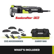 Load image into Gallery viewer, Rockwell RK5142K 4.0 Amp Sonicrafter F50 Oscillating Multi-Tool, with Variable Speed, Hyperlock Clamping, Vibrafree Technology, and Universal Fit System, 33-Piece Kit with Case
