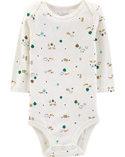 Load image into Gallery viewer, Simple Joys by Carter's Boys' 5-Pack Long-Sleeve Bodysuit, Bears/Animals Green/Stripes, 0-3 Months
