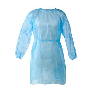 Disposable Isolation Gown Size: Universal Qty: 50 per Case (Blue)