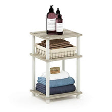 Load image into Gallery viewer, Furinno Just 3-Tier Turn-N-Tube End Table / Side Table / Night Stand / Bedside Table with Plastic Poles, 1-Pack, Sonoma Oak/White
