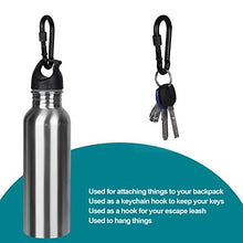 Load image into Gallery viewer, BEWISHOME 4 Pack Carabiner Solid Metal D Clips Black Carabiner with Heavy Duty 500LBS Screw Gate Multifunctional Hammock Locking for Outdoor Traveling Backpacking Black HDK02H
