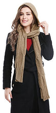 Load image into Gallery viewer, Bellady Winter Knit Hooded Scarf Pullover Headscarf Hoodie Hat,Camel
