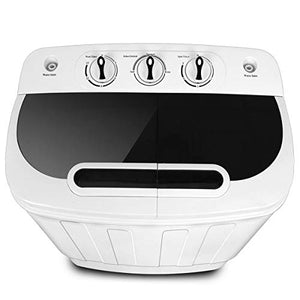 SUPER DEAL Portable Compact Mini Twin Tub Washing Machine w/Wash and Spin Cycle, Built-in Gravity Drain, 13lbs Capacity For Camping, Apartments, Dorms, College Rooms, RV’s, Delicates and more