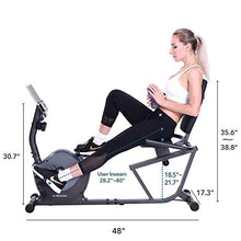 Load image into Gallery viewer, MaxKare Recumbent Exercise Bike Indoor Cycling Stationary Bike with Adjustable Seat and Resistance, Pulse Monitor/Phone Holder (Seat Height Adjustment by Knob)
