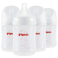 Load image into Gallery viewer, Pigeon PP Nursing Bottle Wide Neck, Streamlined Body, Natural Feel, Easy to Clean, 5.4 Oz(Pack of 4), Includes 4pcs SS Nipples (0m+)

