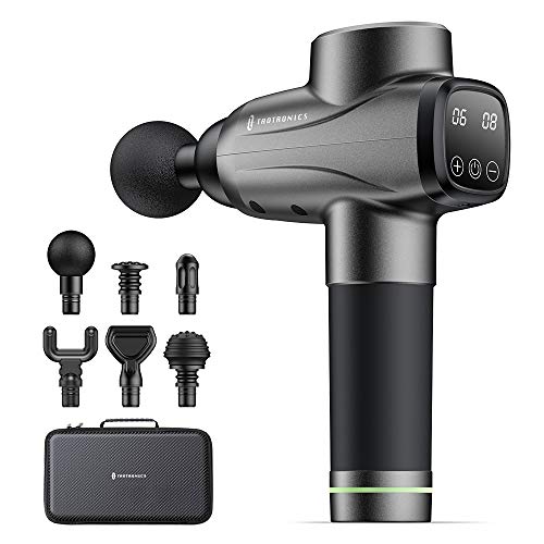 Massage Gun TaoTronics Professional Deep Tissue Muscle Massager Gun Percussion Handheld Electric Muscle Massager with 10 Speed Levels 6 Massage Heads for Gym Office Home Post-Workout Recovery