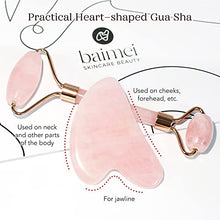 Load image into Gallery viewer, Jade Roller &amp; Gua Sha, Face Roller, Facial Beauty Roller Skin Care Tools, BAIMEI Rose Quartz Massager for Face, Eyes, Neck, Body Muscle Relaxing and Relieve Fine Lines and Wrinkles
