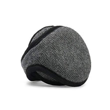 Load image into Gallery viewer, 180s Men&#39;s American Wool Behind the Head Ear Warmer (Gray/Black Herringbone)
