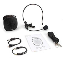 Load image into Gallery viewer, Voice Amplifier MAONO AU-C03 Ultralight(0.29 lb) Cardioid Portable Rechargeable Wired Microphone with Waistband,Support SD Card/AUX Input for Teachers, Coaches, Tour Guides, Market(Black)
