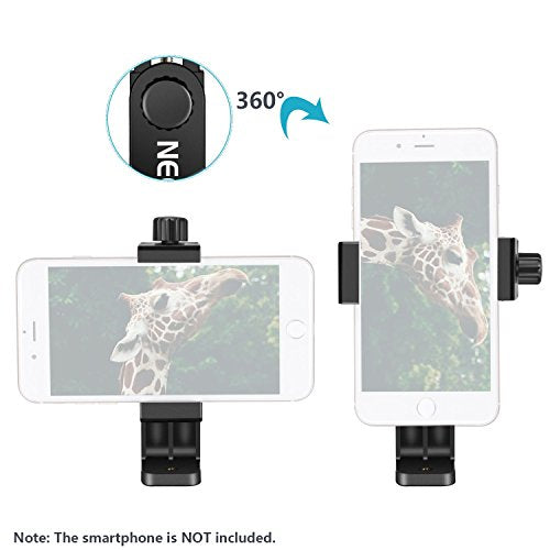 Load image into Gallery viewer, Neewer Smartphone Holder Vertical Bracket with 1/4-inch Tripod Mount - Phone Clip Tripod Adapter for iPhone X 8 7 Plus 7 6 Plus, Samsung S8 S7 S6 and Other Phones Within 1.9-3.9 inches Width (Black)