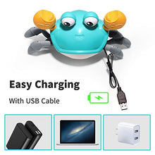 Load image into Gallery viewer, Sensing Crawling Crab, Tummy Time Baby Toys, Interactive Walking Dancing Toy with Music Sounds &amp; Lights, Infant Fun Birthday Gift Toddler Boy Girl, USB Charging Cable Included (Green)
