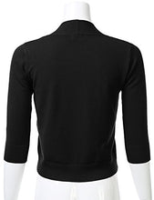 Load image into Gallery viewer, Womens Classic 3/4 Sleeve Open Front Cropped Cardigan LEMONYELLOW S
