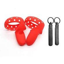 Load image into Gallery viewer, SINYUDUN Touch Controller Grip Cover &amp; Knuckle Strap for Oculus Quest 2, Comfortable Touch Controller Grip Accessories and Adjustable PU Leather Wrist Strap (Red)
