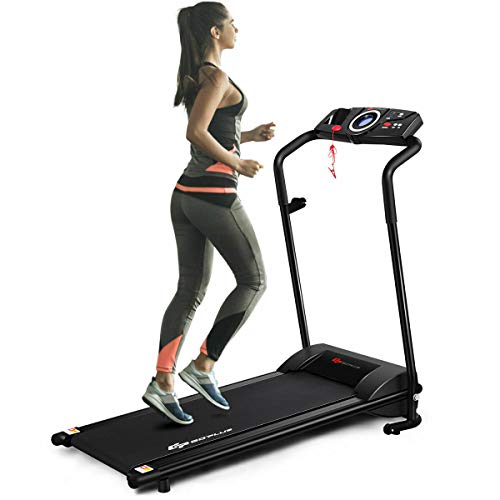 Kinelo Folding Electric Treadmill Motorized Running Machine Easy Assembly, 12 Programs with Transportation Wheels Electric Treadmills for Home Gym