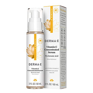 DERMA E Vitamin C Concentrated Serum with Hyaluronic Acid, Antioxidant Protection, Boots Hydration, Anti-Aging Properties, 2oz