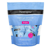 Load image into Gallery viewer, Neutrogena Makeup Remover Facial Cleansing Towelette Singles, Daily Face Wipes to Remove Dirt, Oil, Makeup &amp; Waterproof Mascara, Gentle, Alcohol-Free, Individually Wrapped, 20 ct
