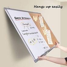 Load image into Gallery viewer, Magnetic Whiteboard and Cork Board Combination Board, Dry Erase Board Bulletin Combo Board for Home Office, Wall Mounted Message Memo Board with Markers, Eraser, Magnets, Push Pin, 36 x 24 Inches
