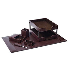 Load image into Gallery viewer, Dacasso Bonded Leather Desk Set, 8pcs, Brown
