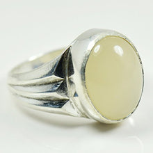 Load image into Gallery viewer, 55Carat Moonstone Ring 4 Carat Stone Sterling Silver Simple Men Ring Size 4,5,6,7,8,9,10,11,12,13
