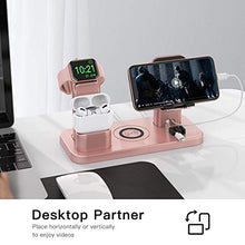 Load image into Gallery viewer, Wireless Charger Stand, CEREECOO 4 in 1 Wireless Charging Station Dock Compatible with iPhone 11/11pro/Xr/Xs/X/Max/8/8Plus/7/6/6s/5 Apple Watch6/5/4/3 AirPods/Airpods Pro (iWatch Charger Required)
