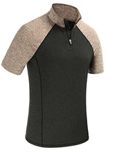 Load image into Gallery viewer, JACK SMITH Mens Baseball Shirts Quarter Zip Quick Dry Polo Back Pocketted Quick Dry Tactical Peformance Short Sleeve Top Black
