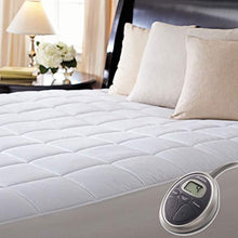 Load image into Gallery viewer, Sunbeam Premium Luxury Quilted Electric Heated Mattress Pad Twin Size Auto Shut Off 20 Heat Settings
