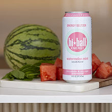 Load image into Gallery viewer, Hiball Energy Seltzer Water, Caffeinated Sparkling Water Made with Organic Caffeine, Zero Calorie, Sugar Free (16 Fl Oz Pack of 8), Watermelon
