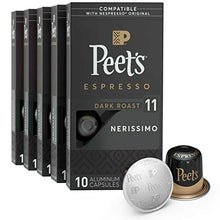 Load image into Gallery viewer, Peet&#39;s Coffee Espresso Capsules Nerissimo, Intensity 11, 50 Count Single Cup Coffee Pods Compatible with Nespresso Original Brewers
