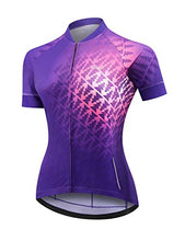 Load image into Gallery viewer, BALEAF Women's Cycling Bike Jersey Short Sleeve Breathable Bicycle Shirt 4 Rear Pockets UPF 50+ Purple L
