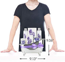 Load image into Gallery viewer, Gift Set for Women, Gift Basket for Women, Body &amp; Earth Women Bath Set 7 Pcs Lavender Spa Basket with Shower Gel, Bubble Bath, Bath Salts, Body Lotion, Scented Candle, Mother's Day Gifts for Mom
