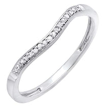 Load image into Gallery viewer, Dazzlingrock Collection 0.10 Carat (ctw) Round White Diamond Ladies Wedding Guard Band Ring 1/10 CT, Sterling Silver, Size 7
